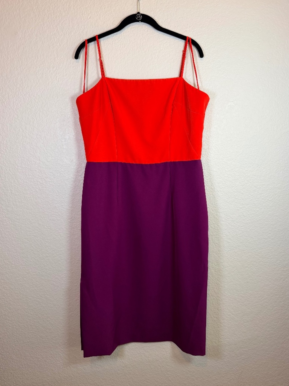 MILLY - Colorblock Spaghetti Strap Cocktail Dress